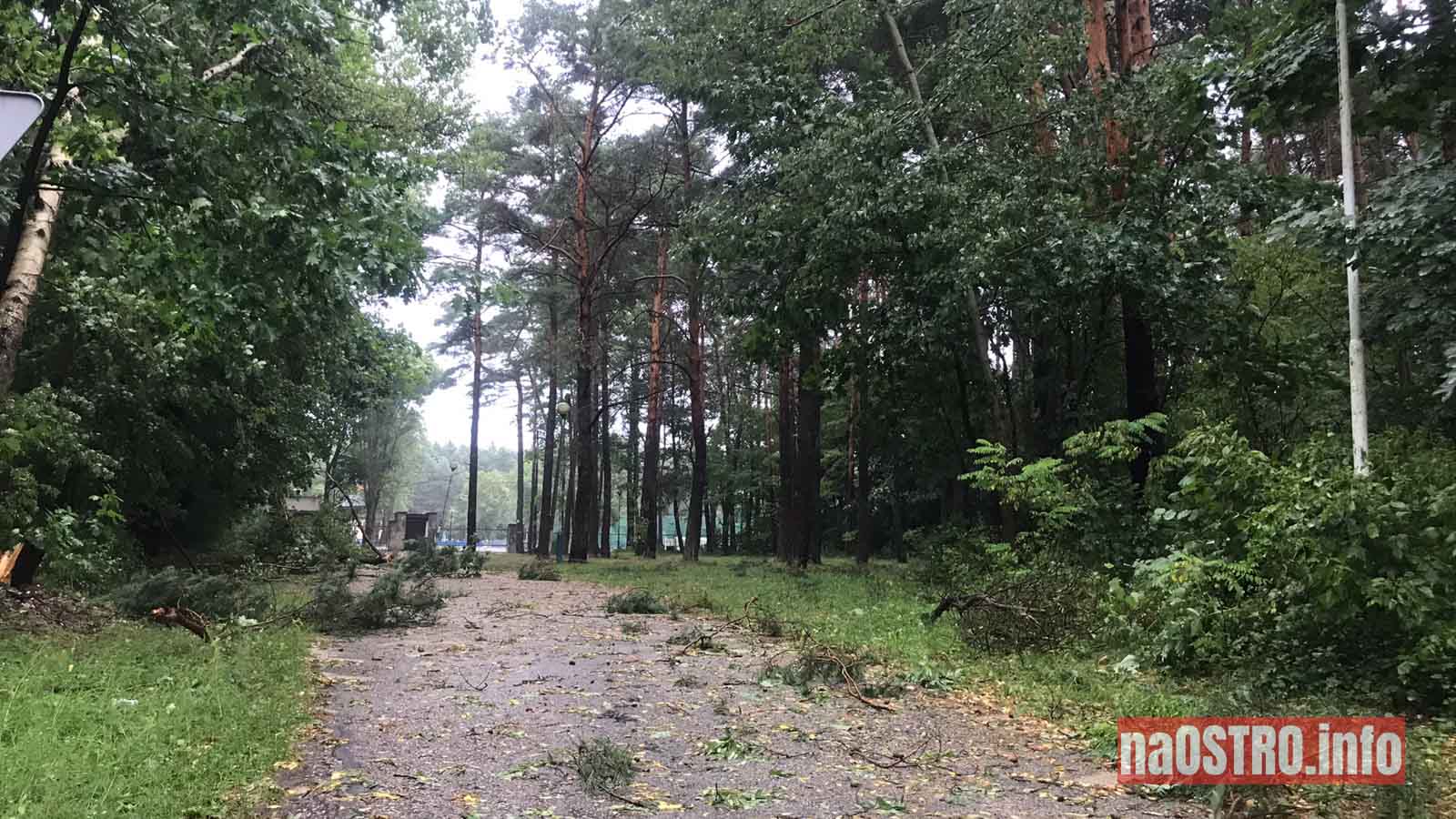 Parking przed Stadionem Leśnym w Ćmielowie po nawałnicy fot. Marzena Gołębiowska/naOSTRO.info